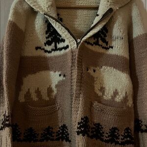 Cozy Polar Bear handmade Knit Sweater women’s xs or small